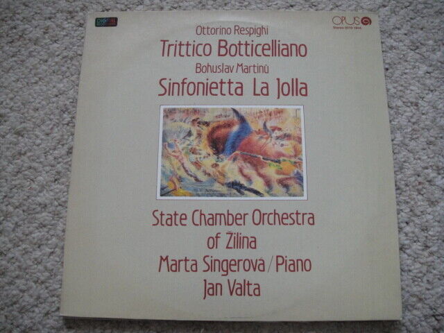 Marta Singerova - piano, Respighi : Trittico/Martinu : Sinfonietta La Jolla LP