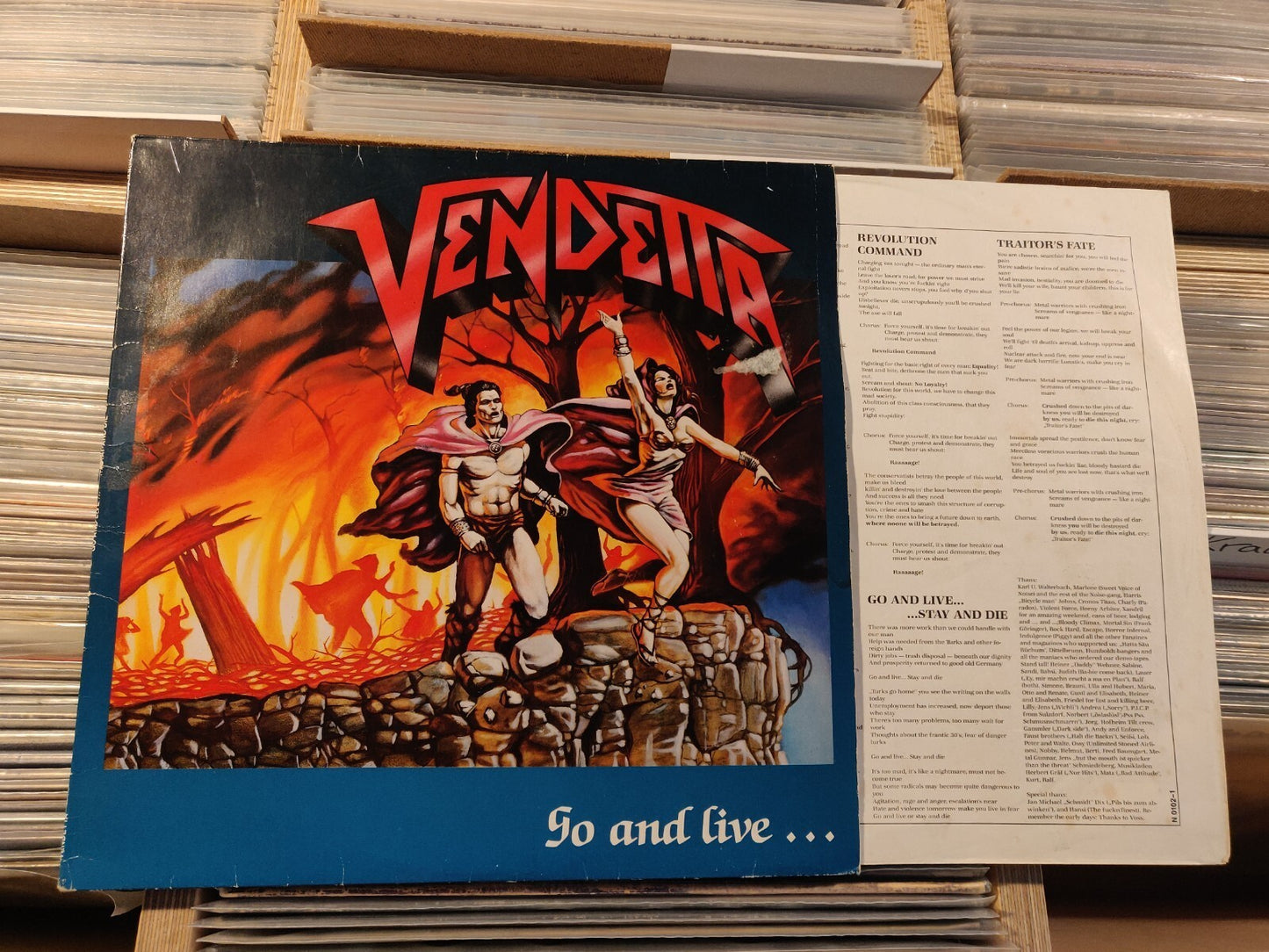 Vendetta - Go And Live ... Stay And Die LP Noise – N 0102-1 Germany 1987 THRASH