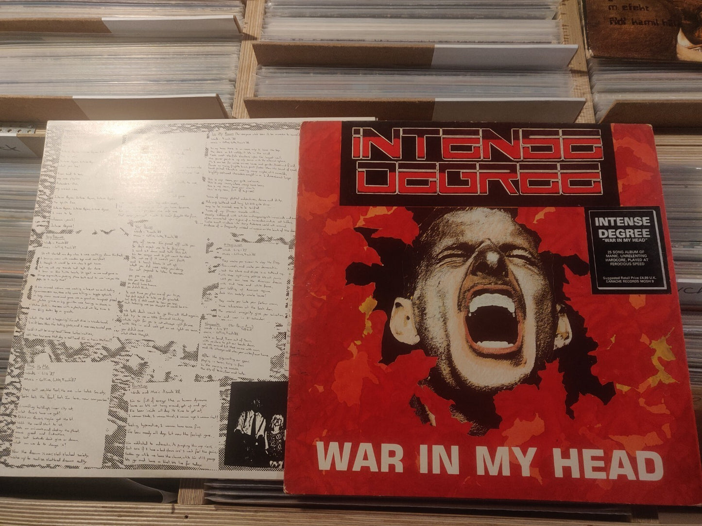 Intense Degree – War In My Head LP Earache – MOSH 9 UK 1989