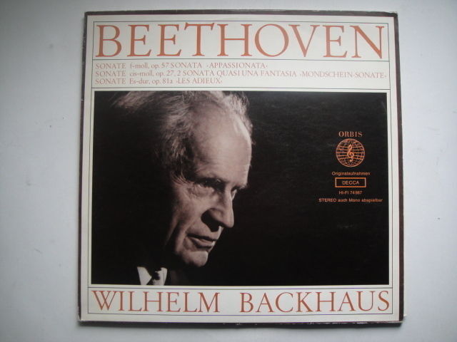 Wilhelm Backhaus - piano, Beethoven LP Orbis 74 987