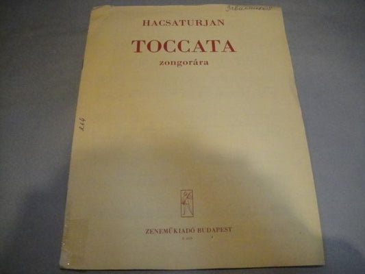 Vintage Sheet Music Score: A.Khachaturyan: Toccata HUNGARY Press