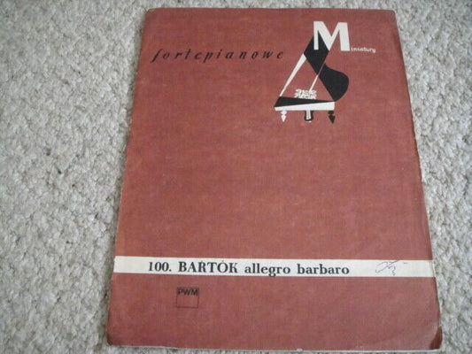 Vintage Sheet Music Score: Bartok: "Allegro Barbaro" POLAND 1976