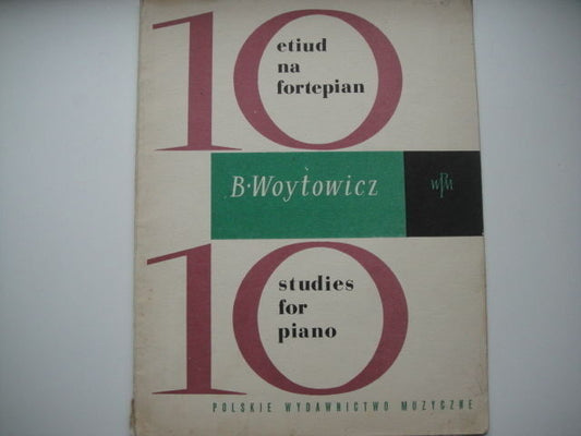 Vintage Sheet Music Score:  Bolesław Woytowicz - 10 Etudes for Piano POLAND 1963