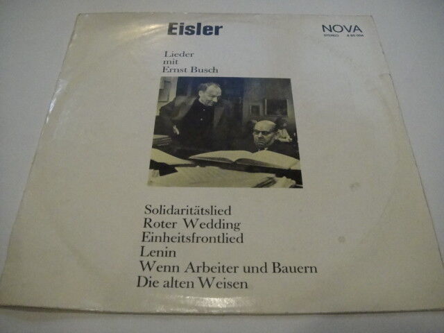 Hanns Eisler ‎– Lieder Mit Ernst Busch LP German Democratic Republic