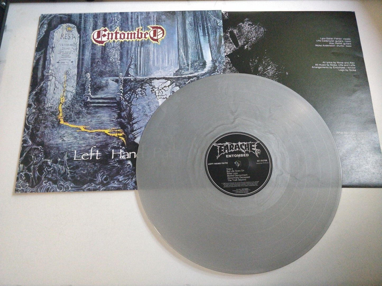 Entombed ‎– Left Hand Path LP Earache ‎– MOSH021FDRUSA UK 2017 SILVER