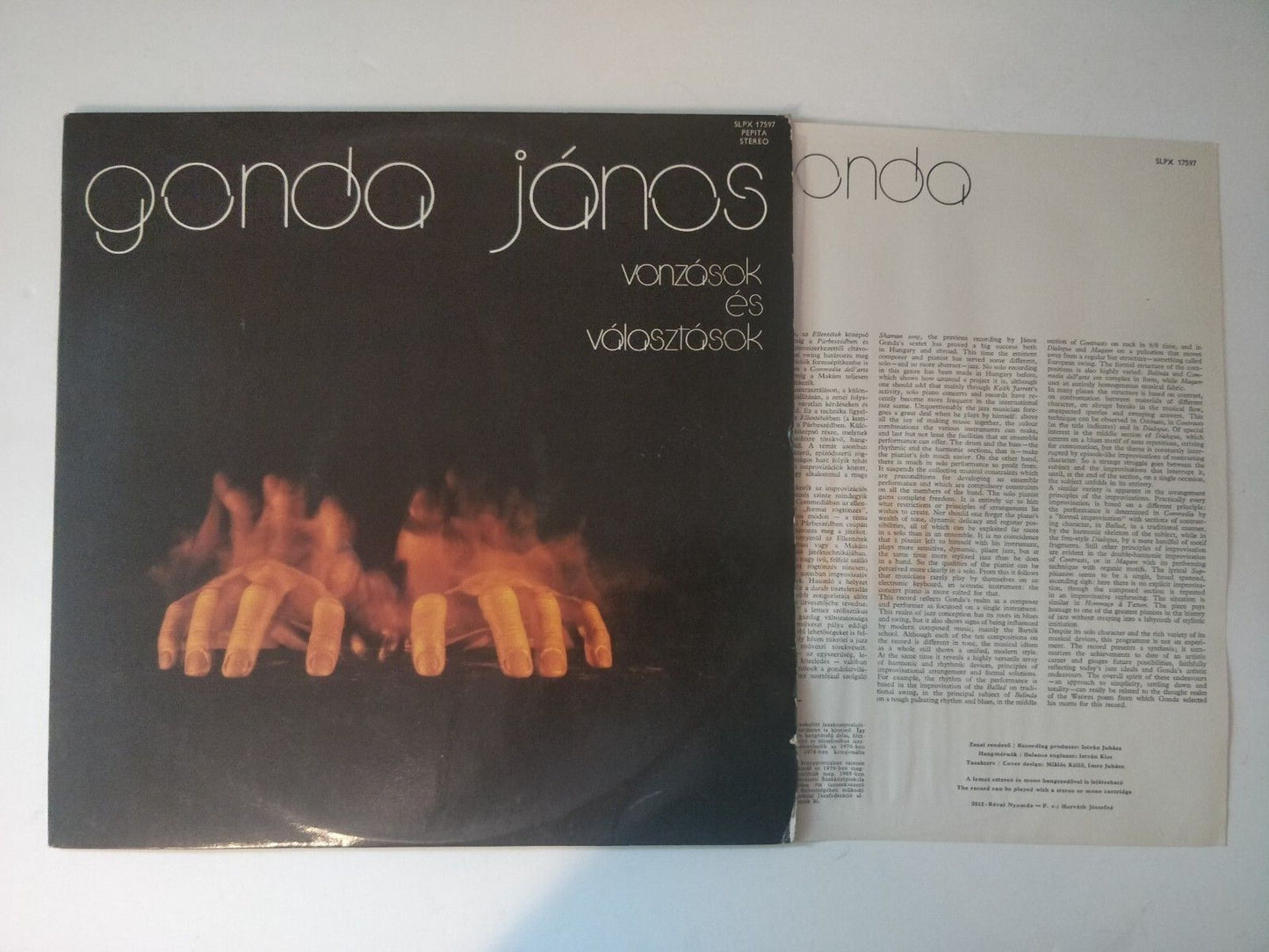 Gonda Janos – Vonzások És Választások LP Hungary Piano/Jazz EX