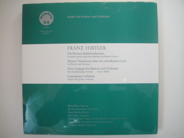 Hirtler Franz - piano, Cannstatter Volksfest/Die Bremer Stadtmusikanten(1952)LP