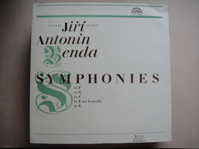 JIRI ANTONIN BENDA SYMPHONIES Libor Hlavacek LP MONO