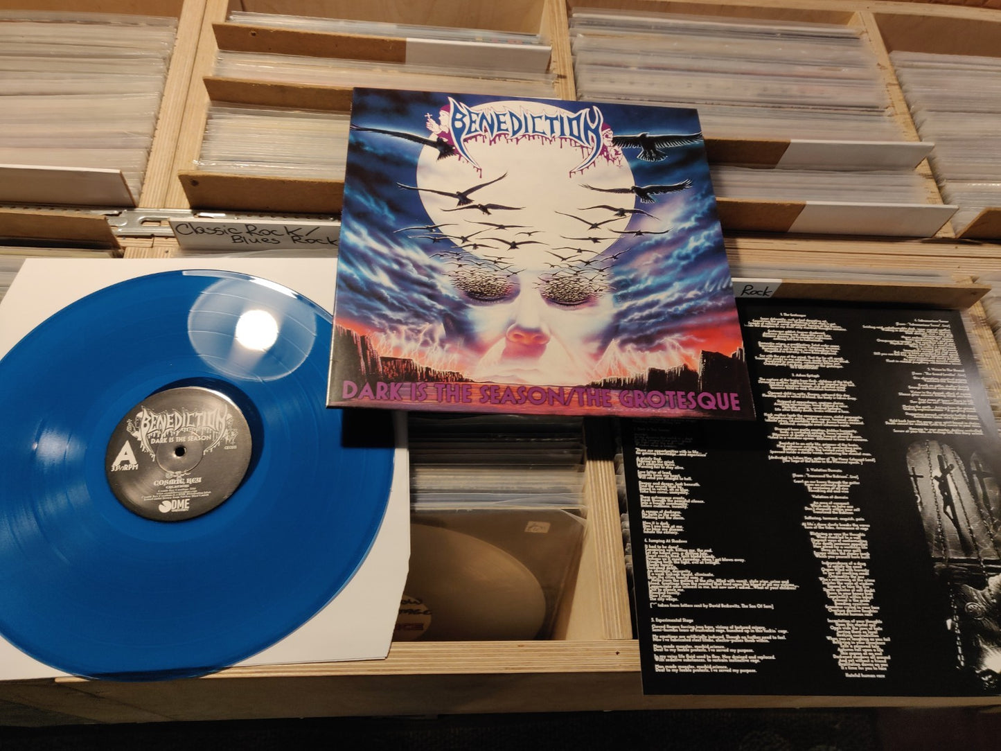 Benediction ‎– Dark Is The Season /The Grotesque LP Blue CKC011