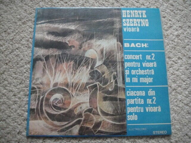 Henryk SZERYNG -  violin, BACH:Concerto no.2 for Violin/Chaconne in D minor LP