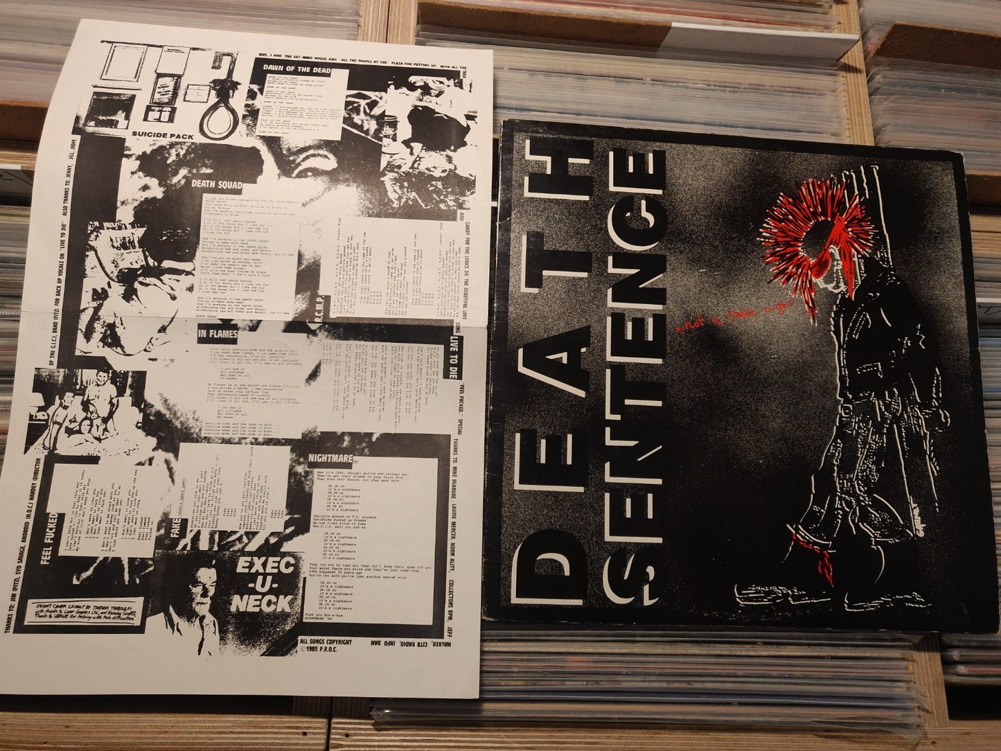 Death Sentence - Not A Pretty Sight Fringe Product ‎– FPE3032 Canada 1986 Inner